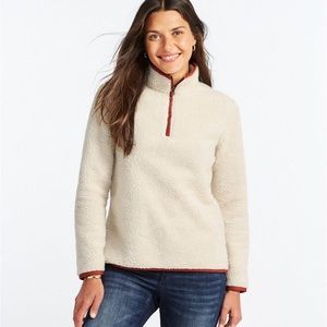 L.L. Bean Signature Sherpa Fleece Pullover, Quarter-zip Womens